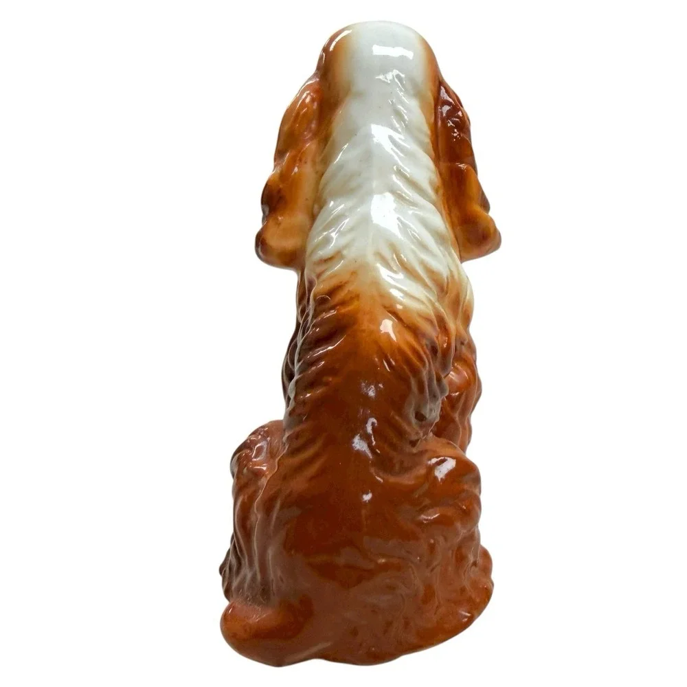 Vintage Cocker Spaniel  Ceramic Dog Figurine Brown /‎ White 3.25